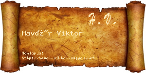 Havér Viktor névjegykártya