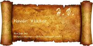 Havér Viktor névjegykártya